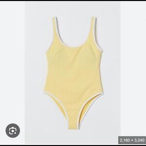 H&M yellow one piece high leg swimsuit XS